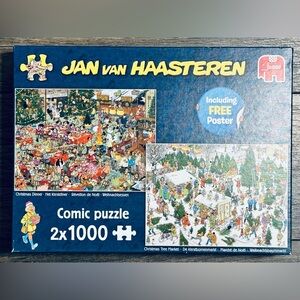 Jan Van Haasteren Christmas Tree & Christmas Tree Market (2) 1000 Piece Puzzles